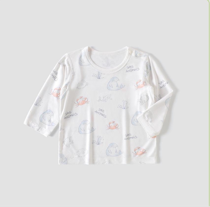Bamboo Fiber Long-Sleeve Summer T-Shirt for Boys and Girls