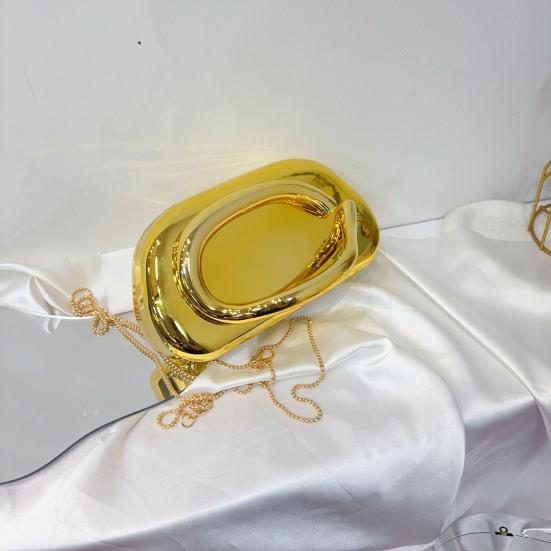 Geantă de mână tip clutch acrilic pentru femei, clutch rotund cu curea detașabilă, de seară