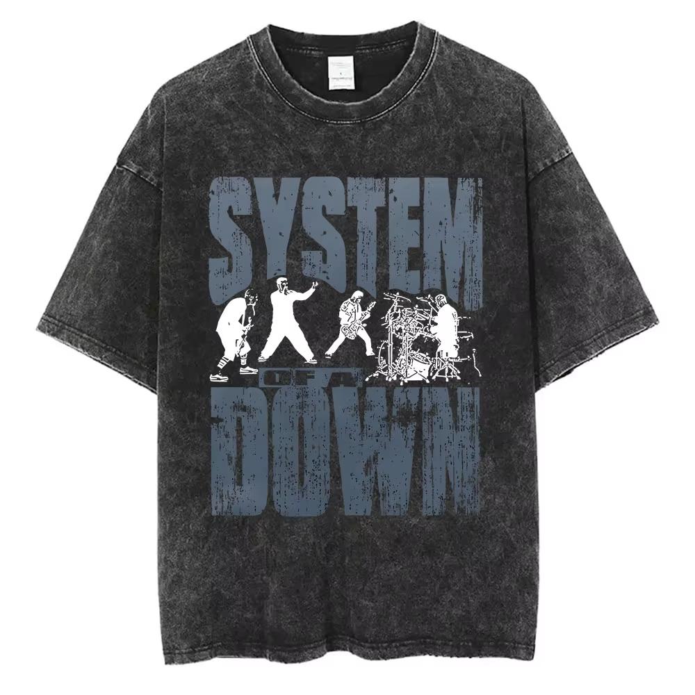 חולצת טי וינטג' מכובסת System of A Down Chop Suey לגברים ונשים רטרו רוק אוברסייז s מרצ' אלטרנטיבי מטאל חולצות טי