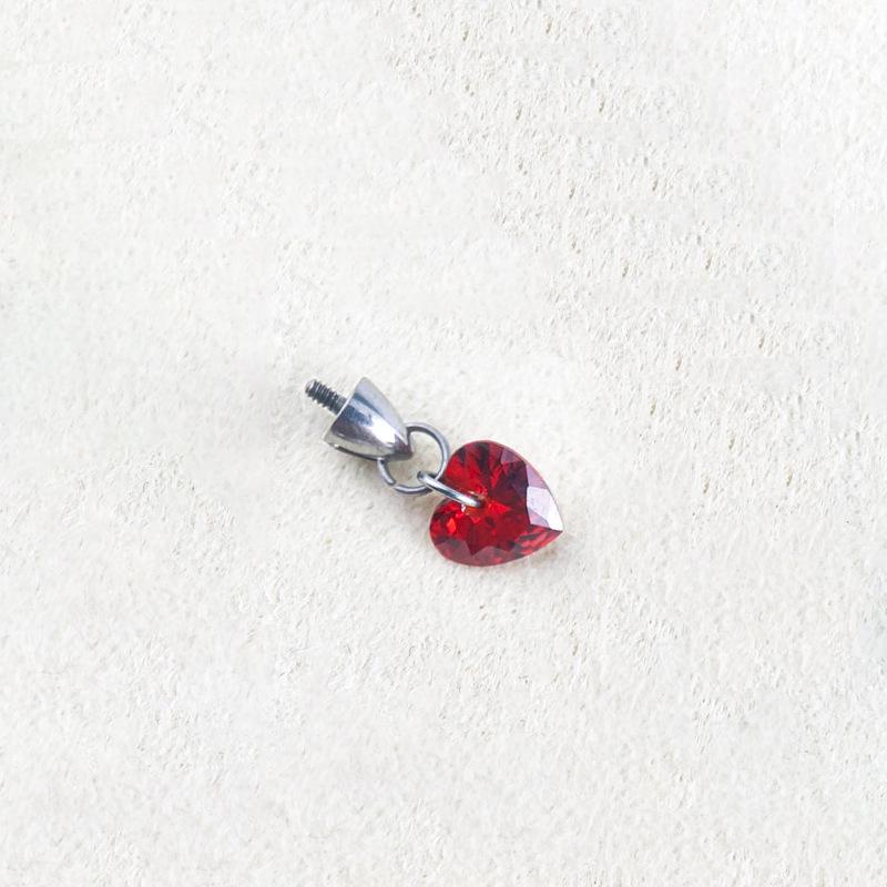 F136 Titanium Teardrop Bullet Head Lip Stud with Crystal Zircon Pendant for Ear Cartilage Piercing