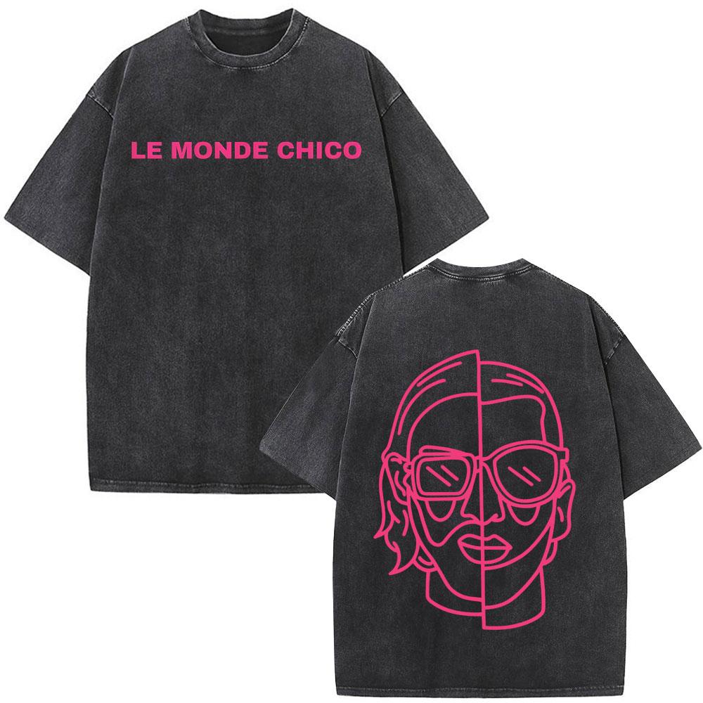 French Rapper Pnl Album Merch Graphic Tshirt Le Monde Chico Tshirt Unisex Unisex Fashion Hip Hop Oversized Vintage Washed Tshirts