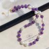 Natural Freshwater Pearl Amethyst Design Sense Clavicle Chain Necklace