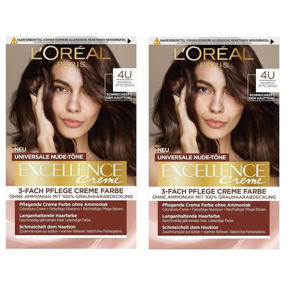 L Oréal Paris Стойкая крем-краска для волос Excellence, набор из 2 штук 9U very bright blonde