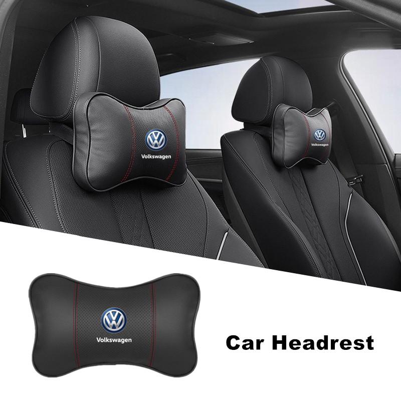 Car Emblems Seat Headrest Neck Pillow Valve Caps For Volkswagen VW Rline R Passat GOLF 6 7 8 GTI POLO Touareg Jetta HVXS-A304