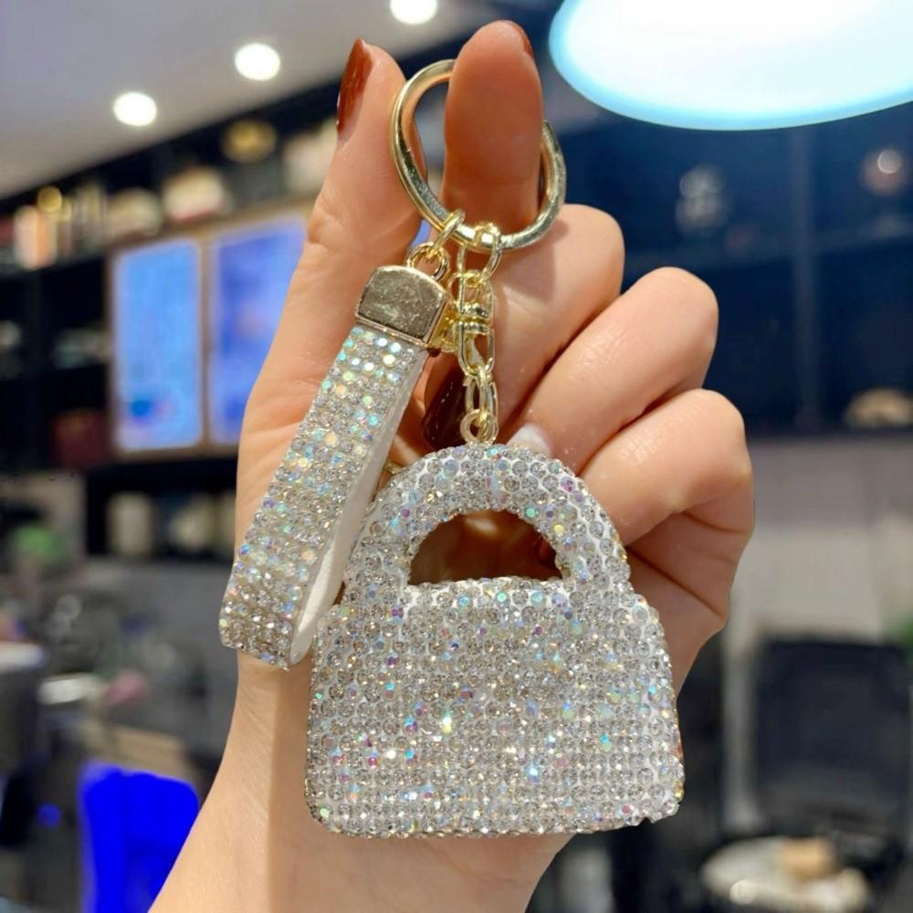 Crystal Mini Handbag Keychain Sparkling Sparkly Keychain High-End Car Key Ring  Keychain Gift