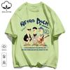 Retro Duck With Free Time T Shirt Unisex Fashion All-Match Basics Streetwear O-Neck Cotton Clothing Unisex Summer Loose Tee