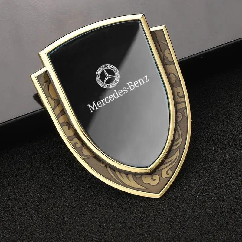 For  Mercedes Benz W124 W203 W204 CLA CLS SL SLC SLK A B C E S CLASS 3D Metal Car Side Fender Sticker Shield Badge Emblem Logo