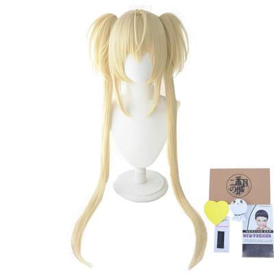 Cosplay Second Light Twin with Hair Cosplay Halloween Wig 3 Bonus Items Heat-resistant Wig, "The Castle," Gold, Tails, Clip-in Extensions, Prop,
