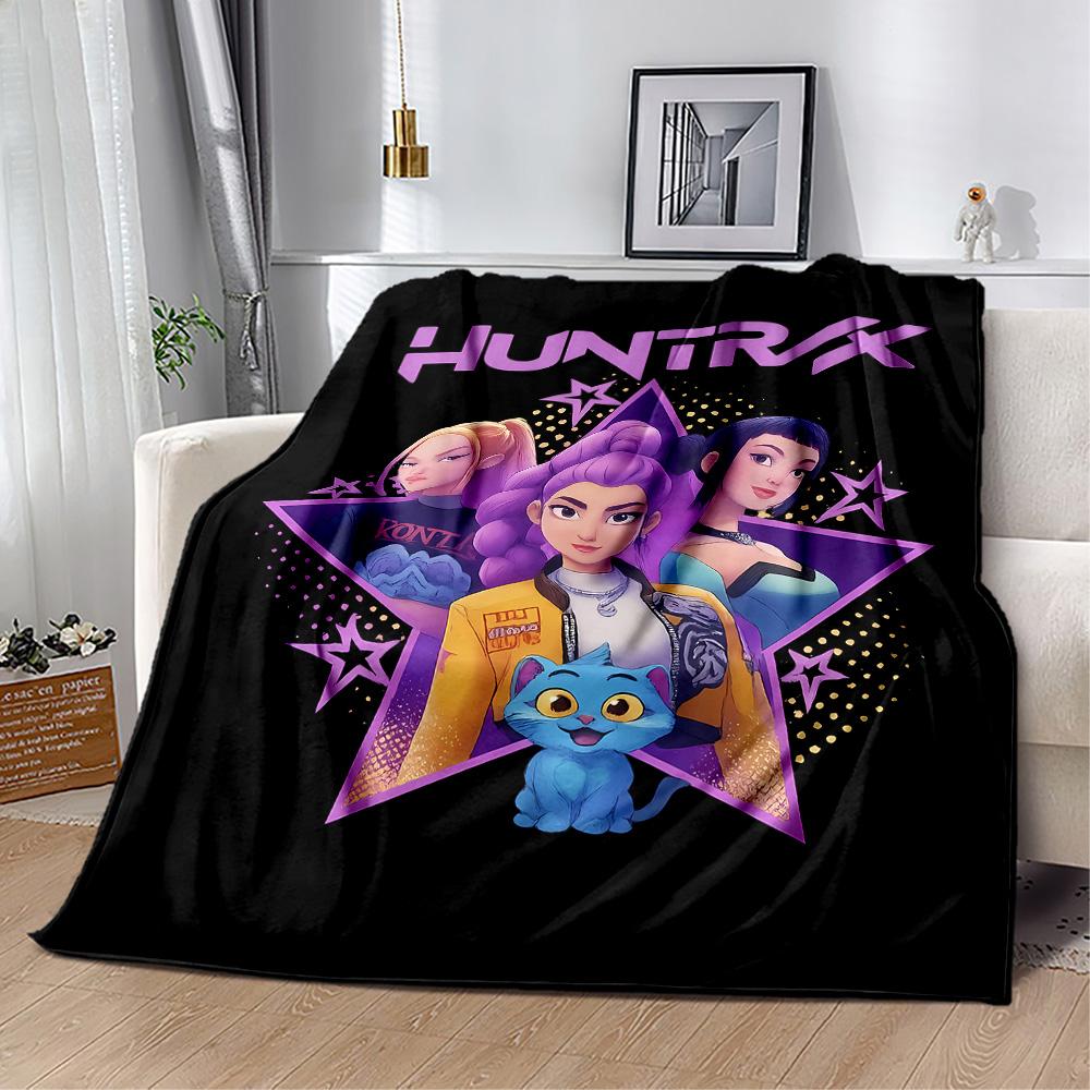 1pc Demon Hunter Girls: Future Fusion blanket Soft and Warm for Sofa Office Camping Travel Livingroom Great Gift for Friends and Family Comfortable