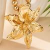 1Pc Boho Beaded Chain Metal Large Volume Flower Pendant Necklace For Women Daily Occasion Party Evening Wear