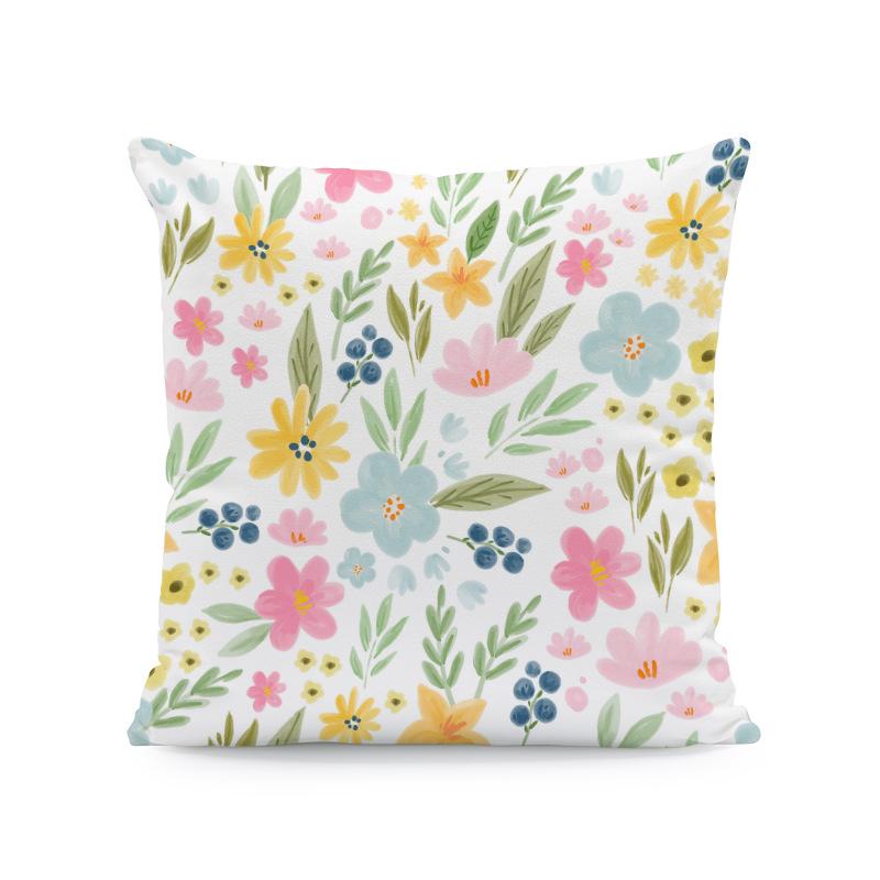 18x18 Watercolor Floral & Butterfly Pillow Cover for Spring/Summer Farmhouse Decor