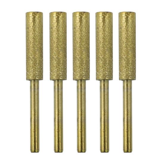 5Pcs 4/4.8/5.5mm Durable Wear-Resistant Exquisite Craftsmanship Burr Grinding Stone Files Emery Abrasive Chainsaw Burr Sharpeners Stones for Metal
