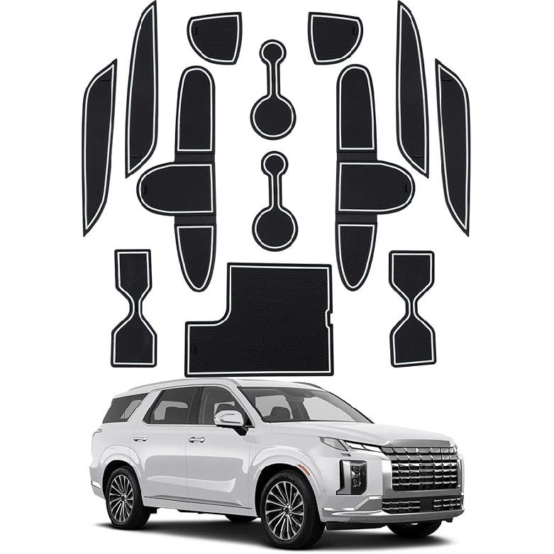 SHAOHAO для 2024 2025 Hyundai Palisade Коврики в дверные карманы 2025 Palisade Вкладыш в подстаканник 2023 2024 2025 Hyundai Palisade SE/SEL/XRT/Limited/Calligraphy белый