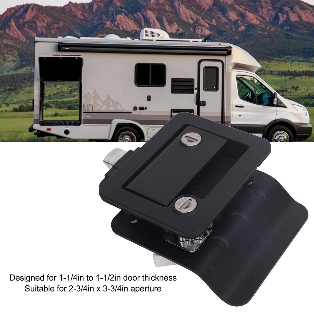 Trailer Entry Door Lock RV Door Lock with Paddle Deadbolt Door Handle  Enclosed Entry Door Lock  Black for Trailer