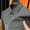 Waffle Seamless New Long-sleeved T-shirt Men's Lapel Business Casual Spring and Autumn Polo Shirt Middle-aged Dad Wear