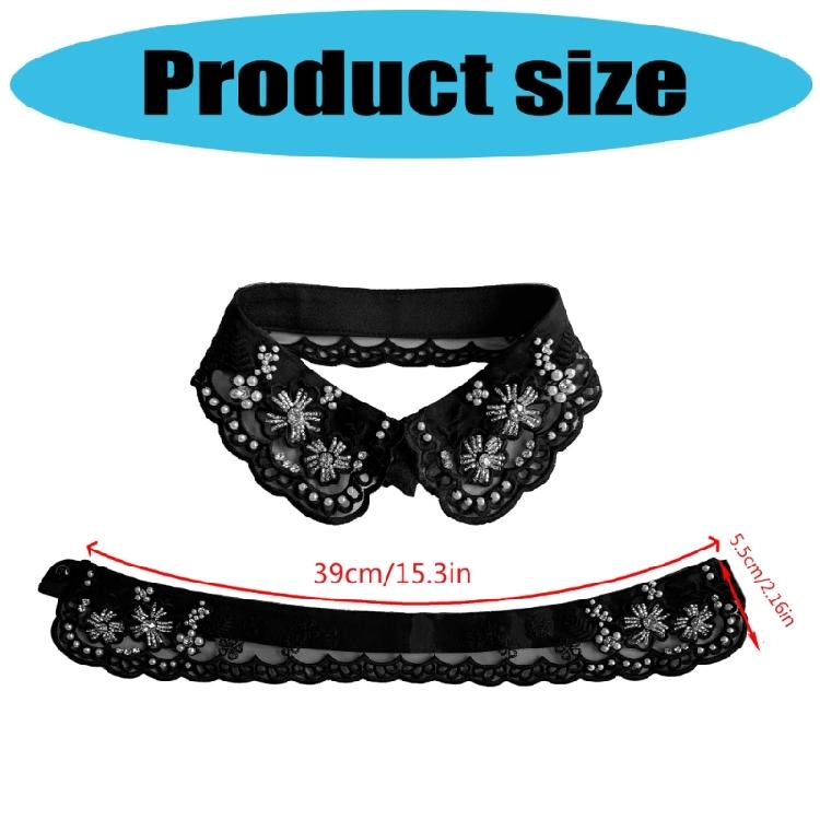 Eleganter Wiederverwendbarer Falscher Kragen Verziert mit Künstlichen Perlen Design Freundliches Polyester Business Meeting Kragen-Enhancer