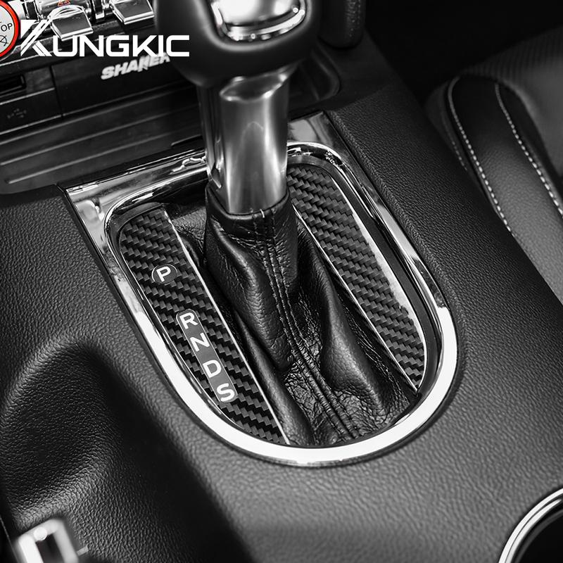 Hard Dry Carbon Fiber For Ford Mustang S550 2015 2016 2017 2018      LHD Car Gear Shift Panel Sticker