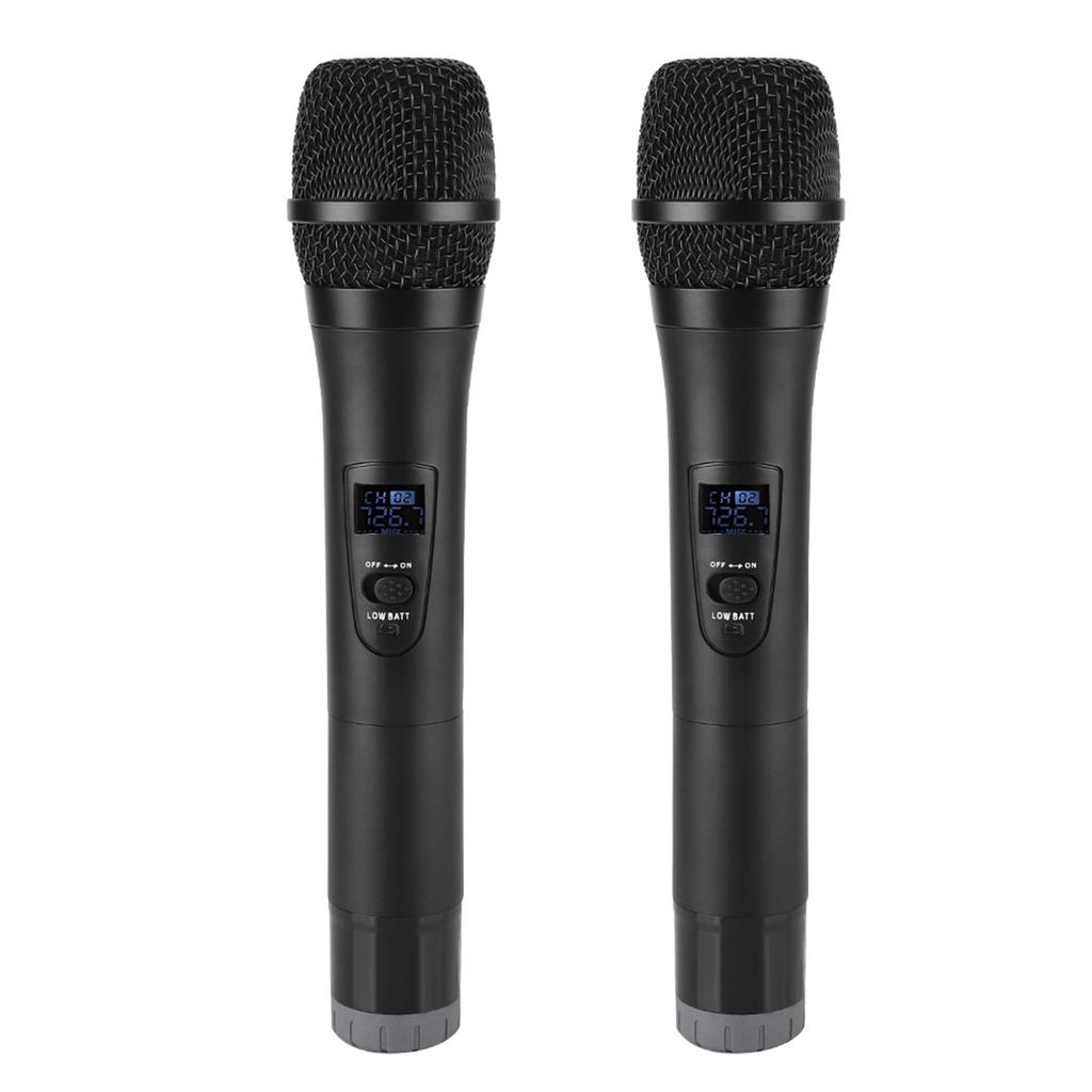 Universal VHF Wireless Handheld Microphone with Receiver for KaraokeBusiness Meeting Black