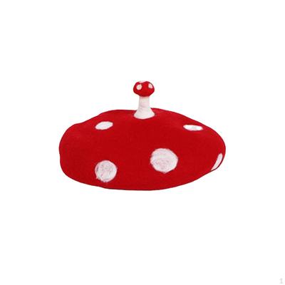 Boina de fieltro con forma de hongo para Halloween, cálida y vintage, ideal como recuerdo de fiesta, decoración hecha a mano para niña.