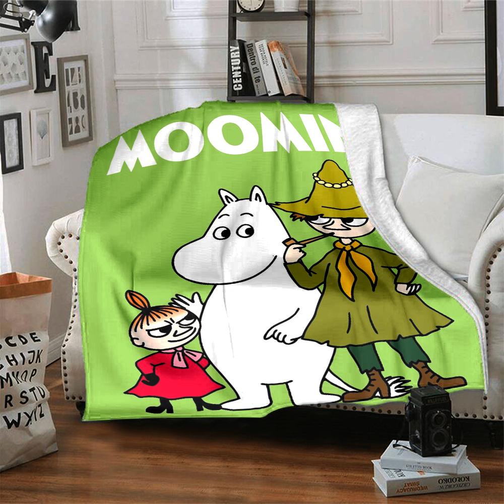 Moomin Temalı Baskılı Battaniye - Kanepe, Yatak, Seyahat ve Dış Mekan Kullanımı İçin Mükemmel | Makinede Yıkanabilir, Rahat ve Dayanıklı.