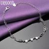 925 Sterling Silver Romantic Heart Bracelet Fashion Wedding Gift Party Jewelry