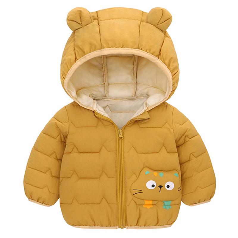 Copii Băieți Jachete ușoare cu glugă din puf Îmbrăcăminte exterioară călduroasă Toamnă Copii Fete Paltoane Desene animat Dinozaur Print Îmbrăcăminte casual
