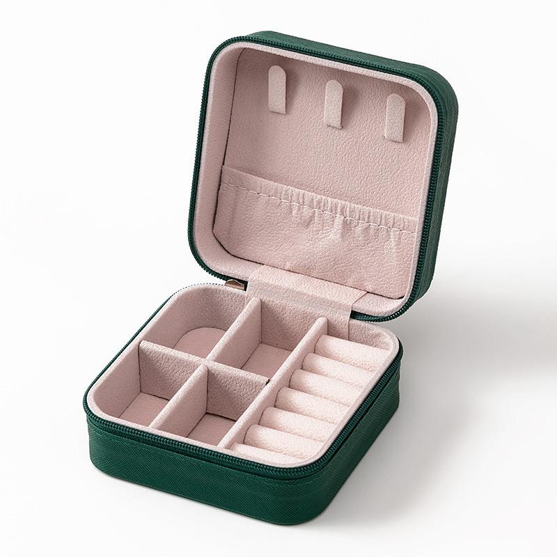 Jewelry storage box High-grade anti-oxidation stud earrings, necklace, jewelry ring grid desktop large-capacity display box