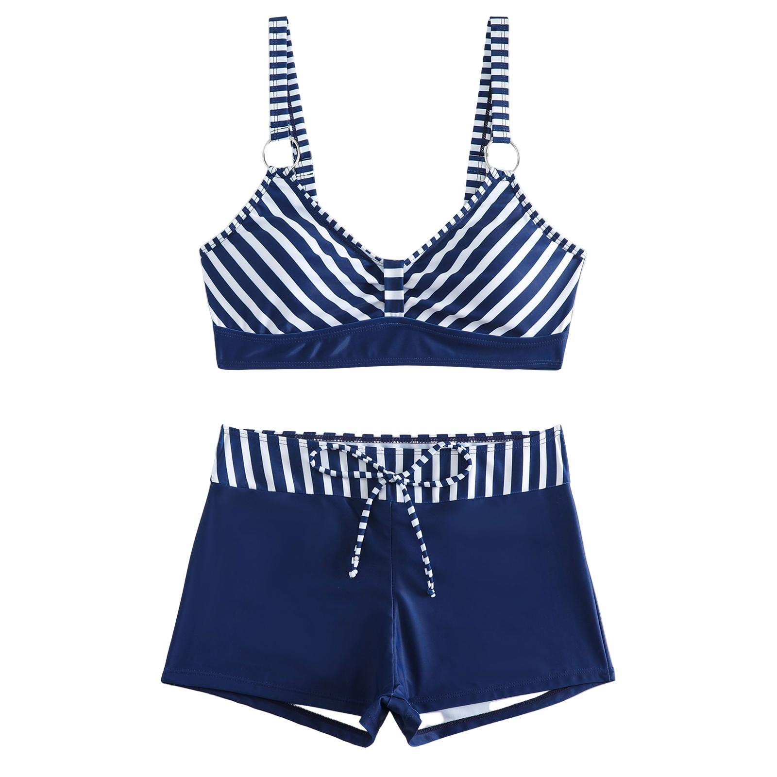 

Women s Split Fashion Sexy Bikini Print With Breast Pad Without Steel Bracket Swimsuit L