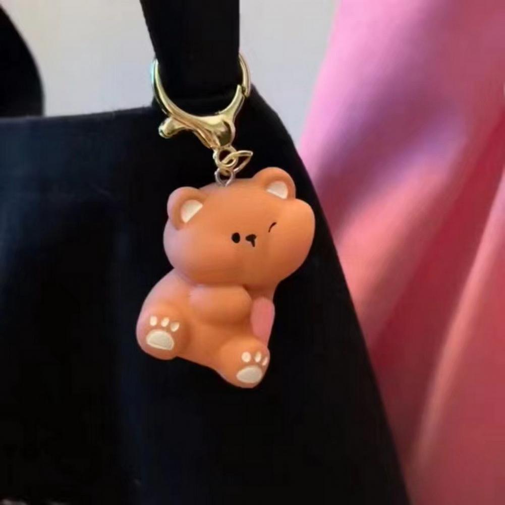 Love Bear Keychain Cartoon Bear Hug Theme Magnetic Keychain Set for Couples Resin Material Bag Decoration Birthday Gift Idea