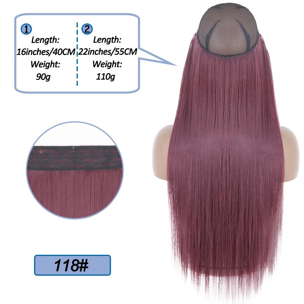 MERISIHAIR No Clips In Natural Hidden Secret False Hair Piece Synthetic Hair Extension Long Straight Fish Line Hair Pieces