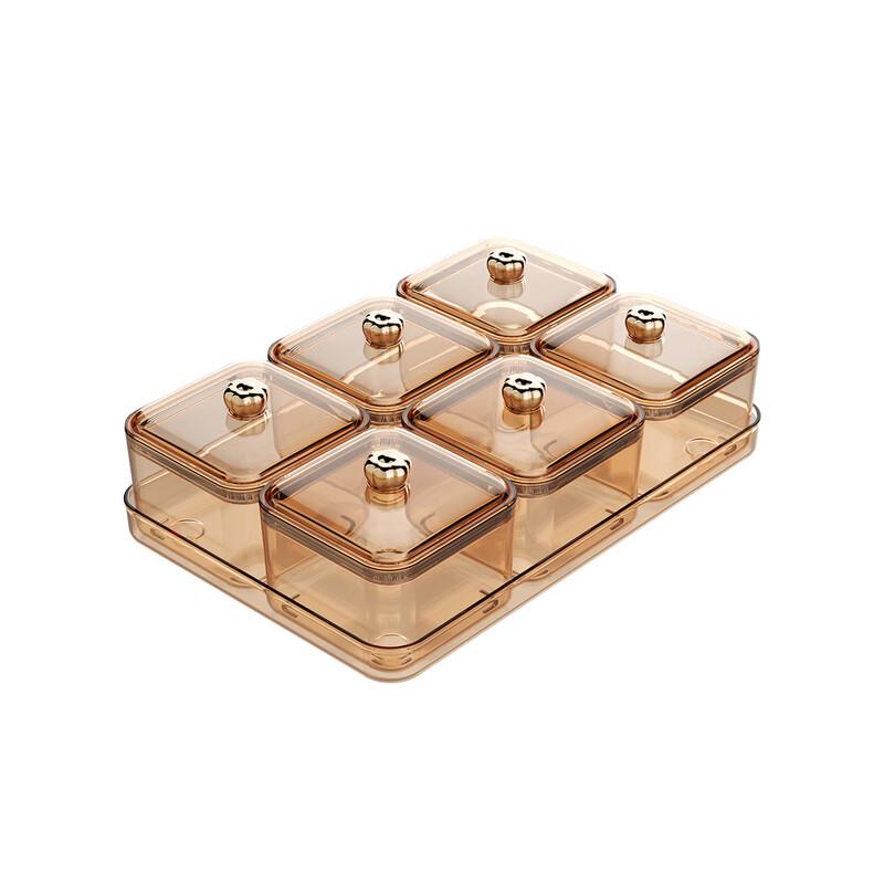 Transparent 6-Compartment Snack & Candy Storage Box