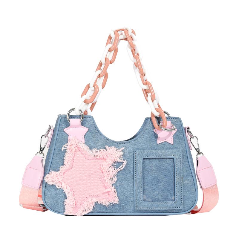 2024 Trendy Y2K Japanese Spicy Girl Denim Shoulder Crossbody Bag
