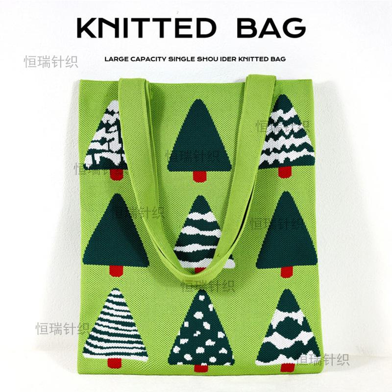 Elephant Xishuangbanna knitted bag wind cartoon cute color matching big bag