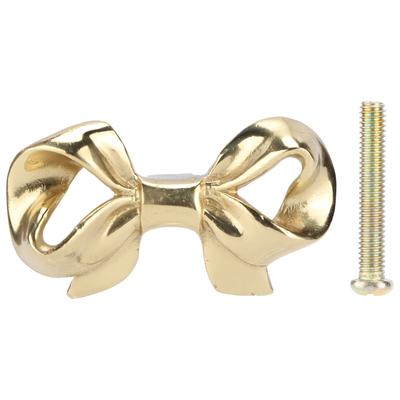 Furniture Handle Nordic Light Luxury Brass HandMade Single Hole BowKnot Pulls for Cabinets Drawers