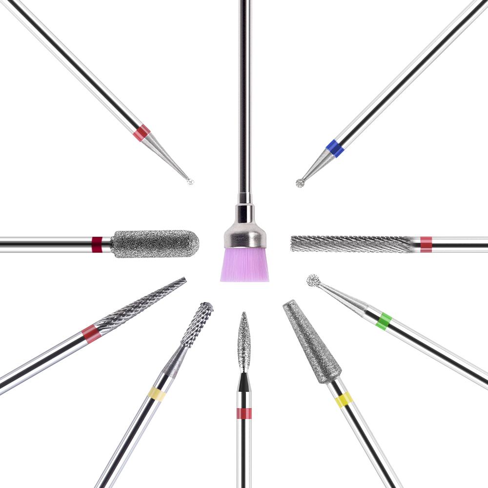 kads 10 bucăți freze diamantate pentru arta unghiilor, freze pentru manichiură pentru unghii, pentru îndepărtarea gelului pentru curățarea cuticulelor, instrumente pentru unghii