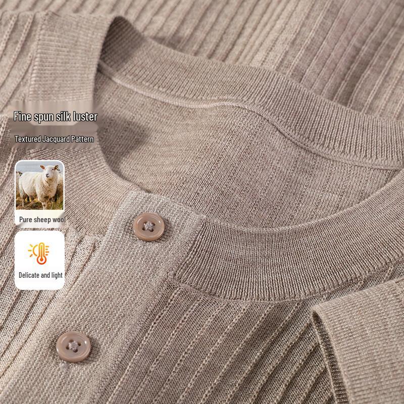 

Мужской свитер Luozi, 100% тонкая шерсть, с коротким рукавом, с круглым вырезом XL/52