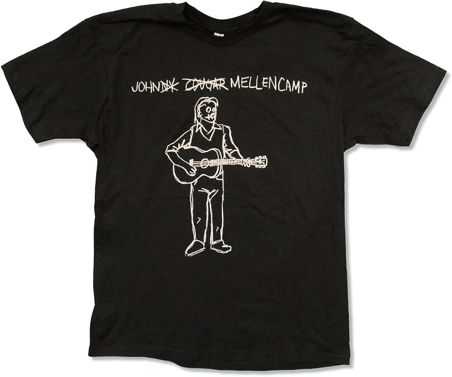 John Mellencamp Call Me Guitar Man Sketch Black White Yellow Black Red Mens T Shirt Cougar S чёрный