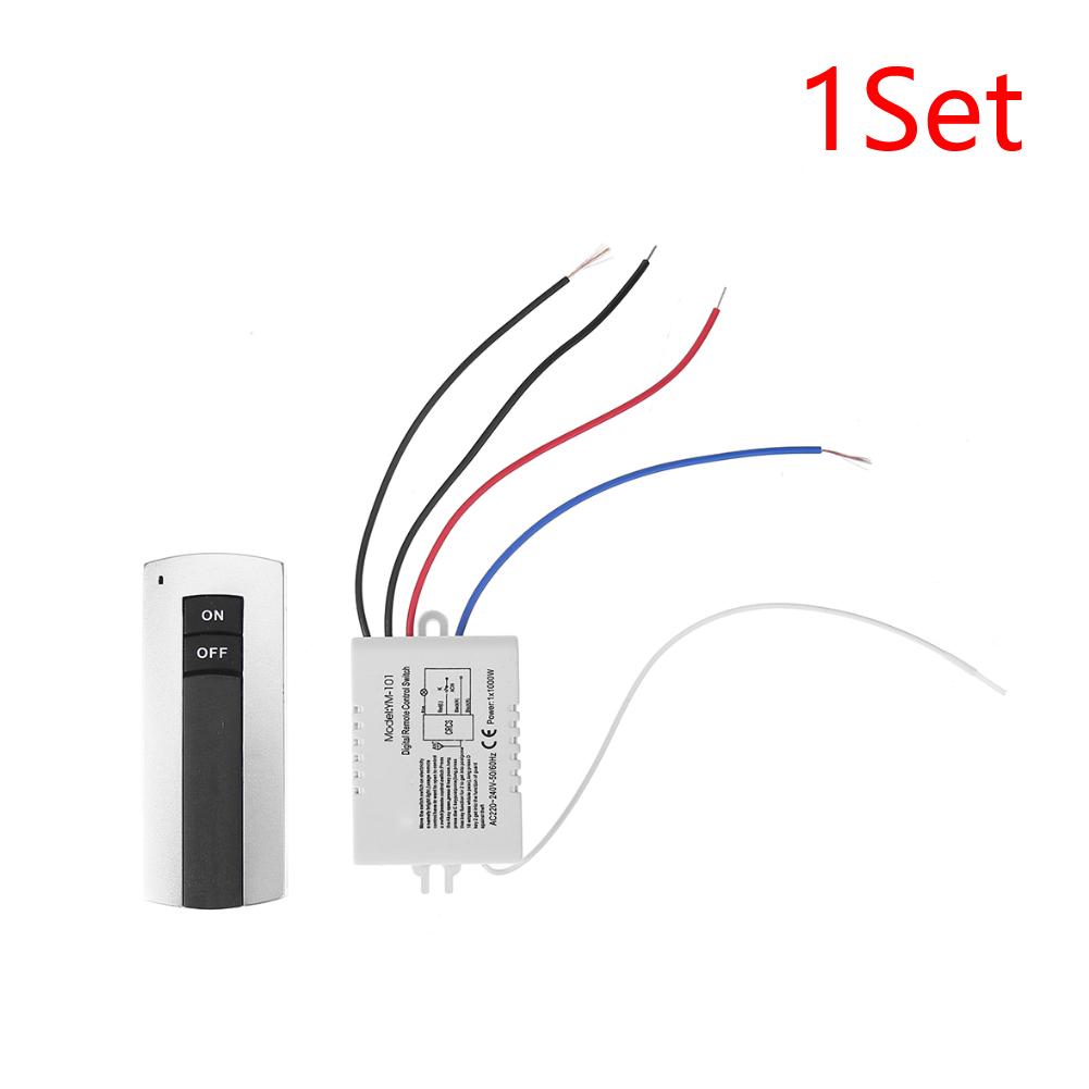 1 Ways ON/OFF 220V Wireless Remote Control Switch Receiver Transmitter for Light Lamp Digital Remote Control Switch
