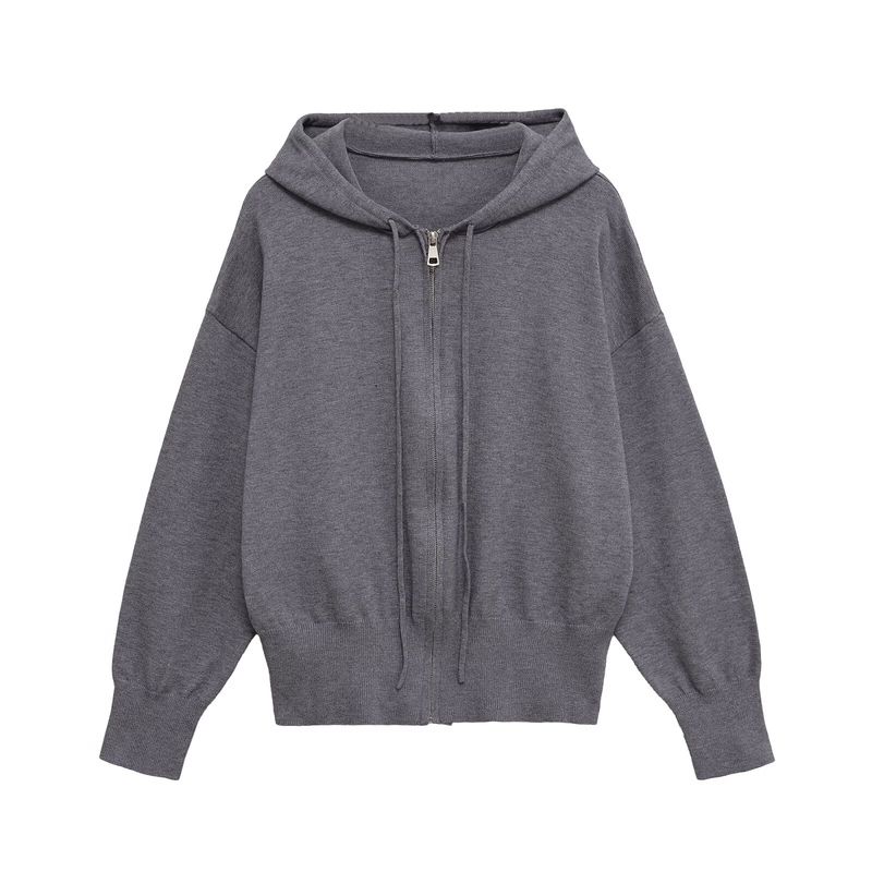 Kaslead New Women clothes Western Style Long sleeve Knitted Simple and Comfortable Hoodie 5536001