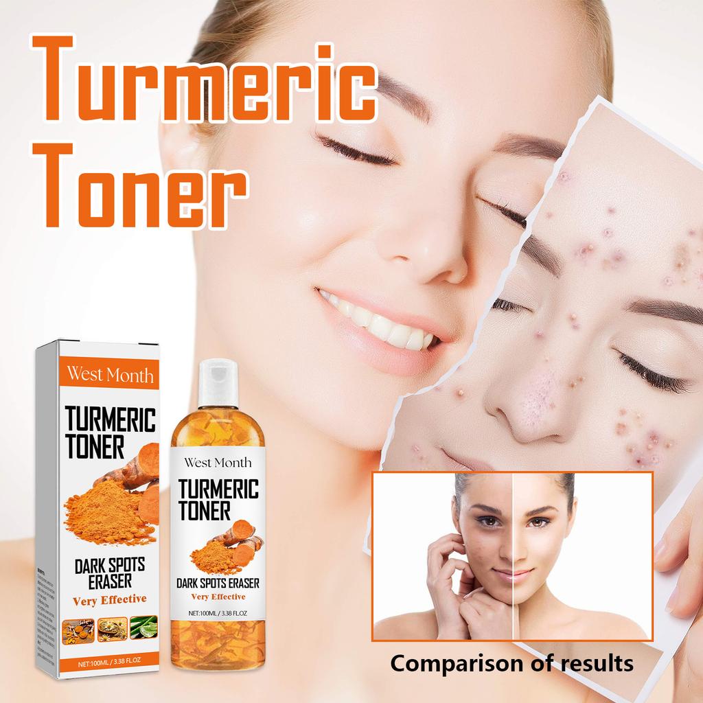 Turmeric Brightening Toner, Moisturizing Hydrating Toner, Collagen and Mint Leaf Extract, Facial Skincare 100ml
