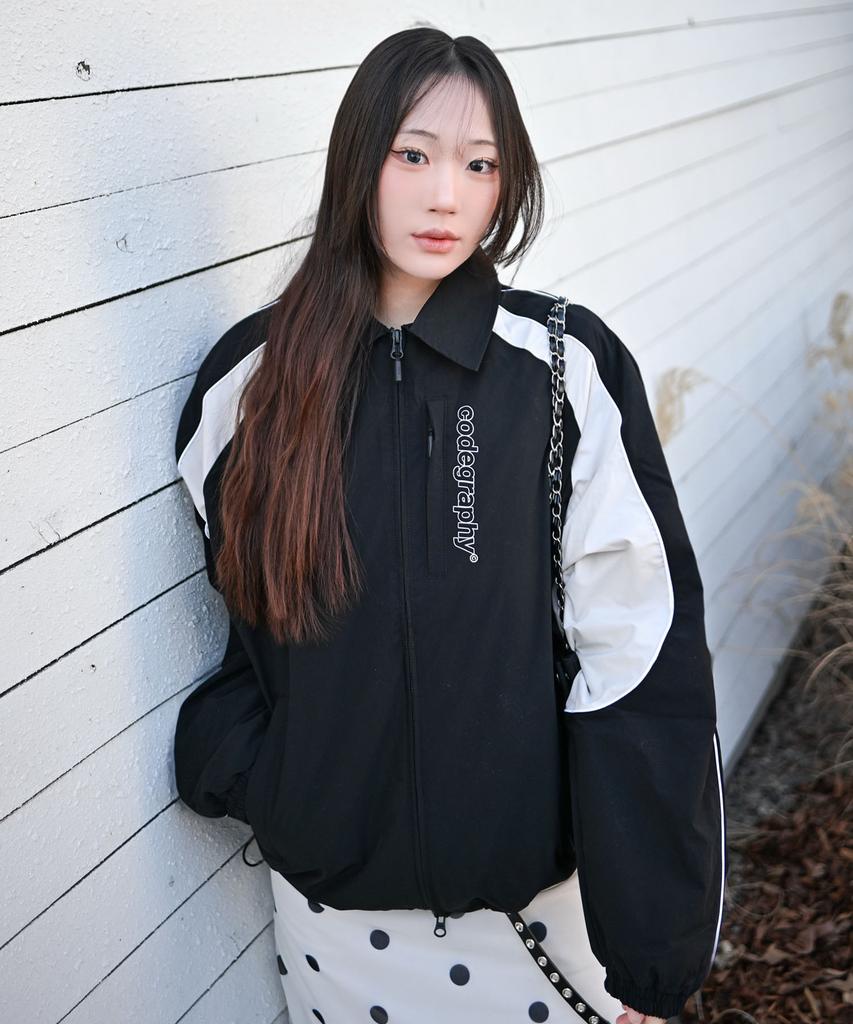 Cgp Contrast Tech Collar Short Jacket_Black