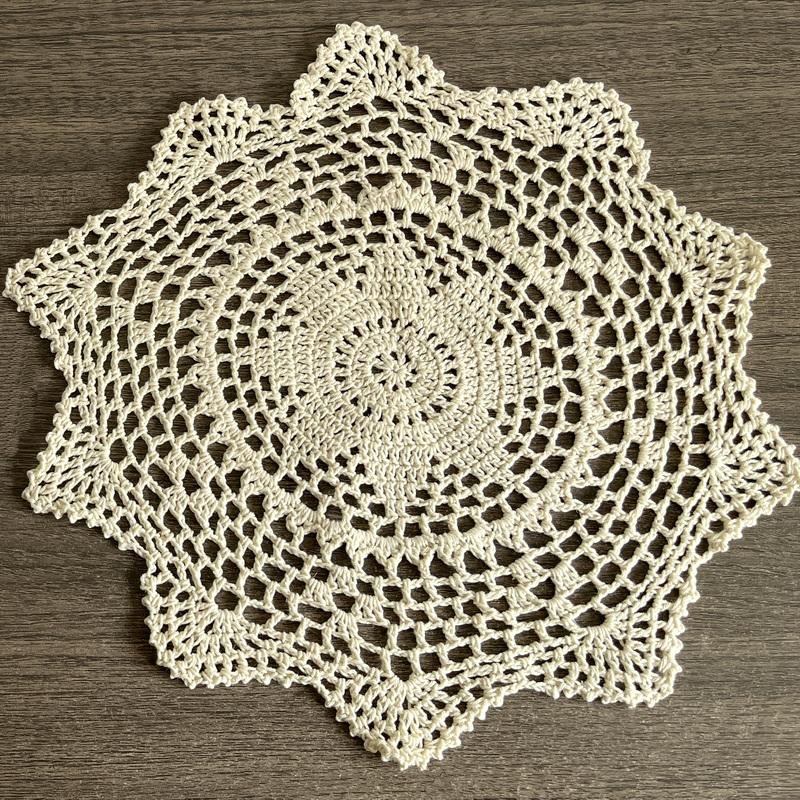 Junwell 6 Delige Set Handgemaakte Haak 100% Katoen Servet Tafelkleed Klassiek Boerderij Kant Doilies Onderzetter Placemat