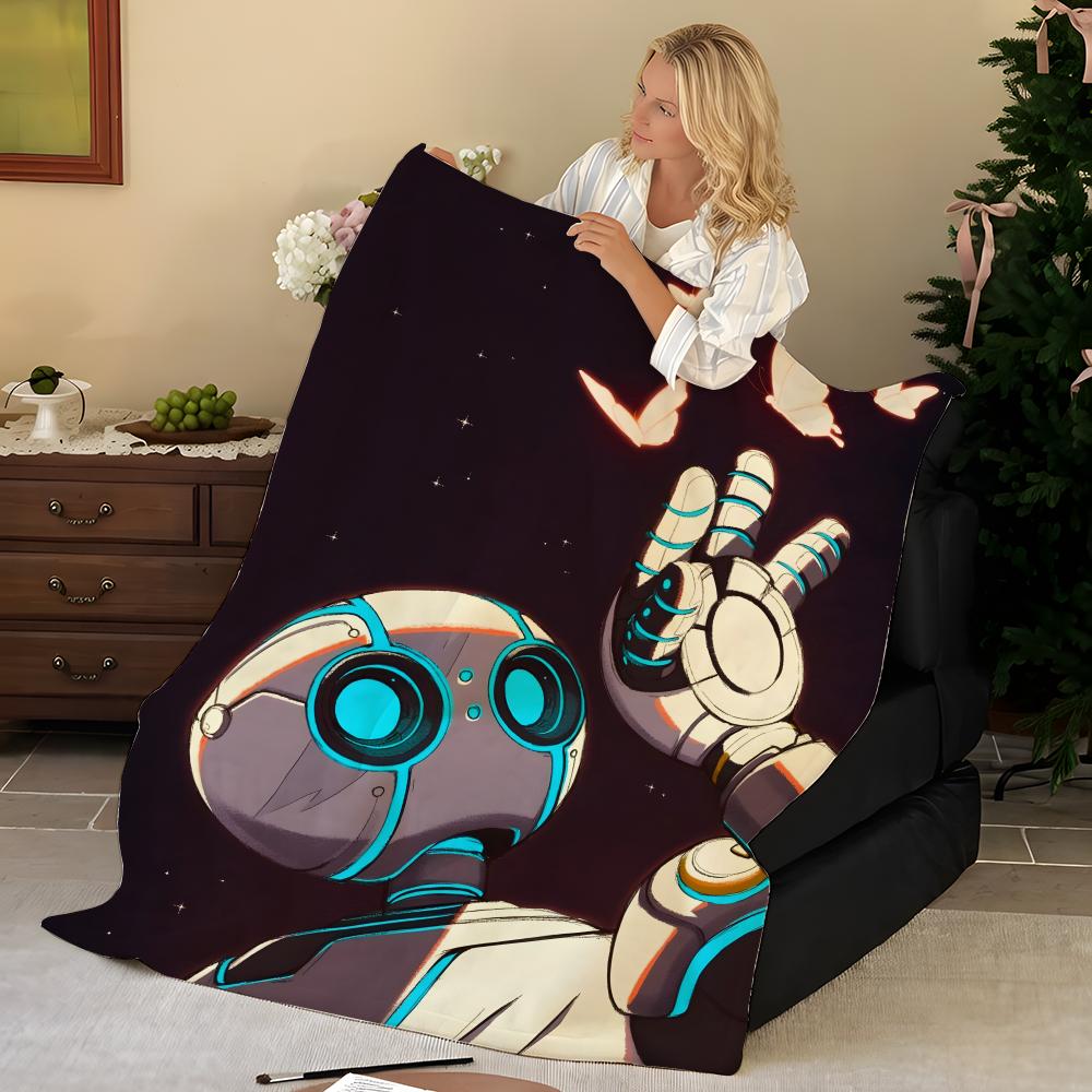 Movie T-The W-Wild R-Robot Throw Flannel Blanket, Soft Warm, Durable & Washable cute Cool