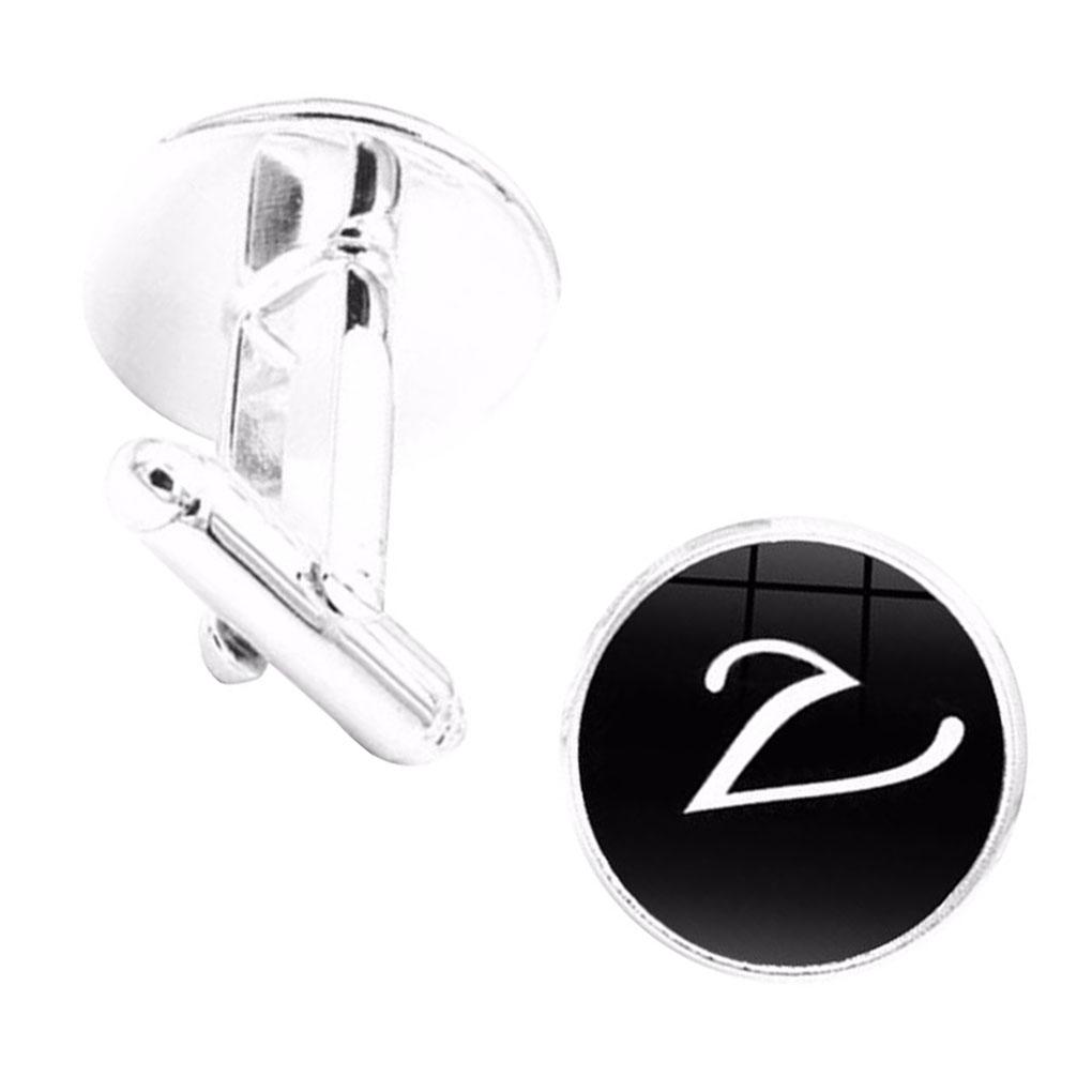 1 Paire Bouton de Manchette Lettre Mariage Formel Initial Alphabet Acier Inoxydable Bouton de Manchette