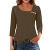 3/4 Sleeve Shirts For Women  Tees Blouses Casual Plus Size Basic Tops Pullover