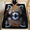 Black Red Panda pattern Flannel Blanket, High quality Comfortable for All Seasons, Home Decor, Warmth and Comfort, Perfect for Gifts.