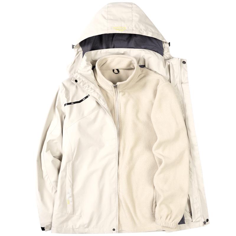 

Men s and Women s 3-in-1 Detachable Set: Waterproof Windproof Outdoor Hiking Jacket 5XL