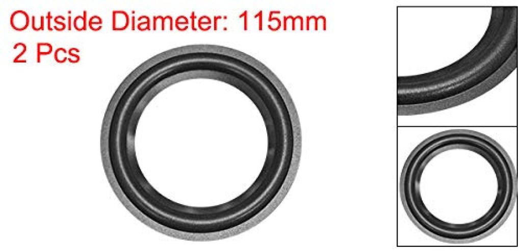 uxcell Foam Edge Outer Diameter 115mm Black Foam Surround Ring Replacement Speaker Repair DIY Pack of 2