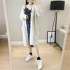 Loose V-neck Mid-length Knitted Cardigan for Women Diamond-shaped Twisted Sweater Coat Solid-color Casual Long-sleeved Cardigan