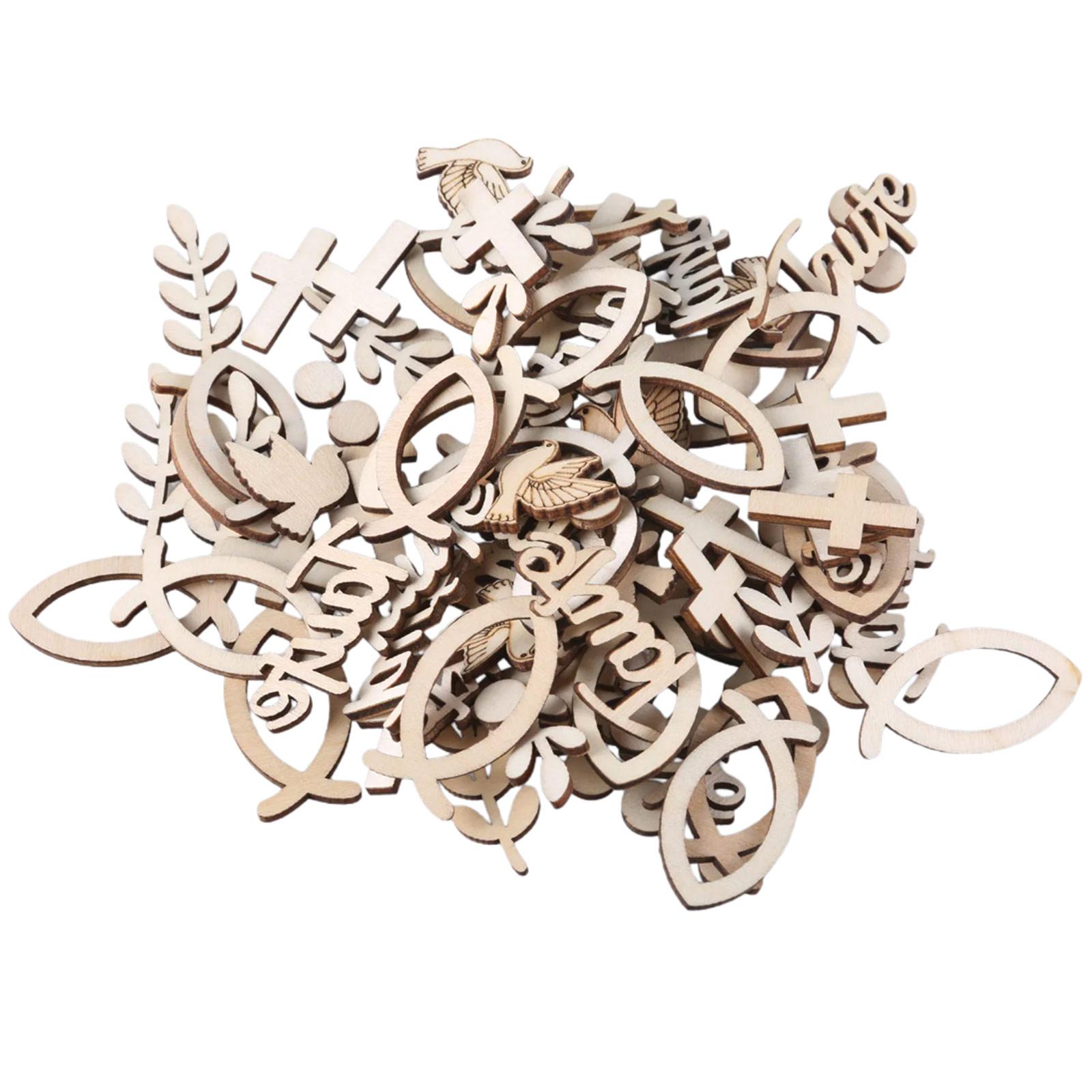 

100 шт. деревянные кресты в виде рыб, птиц, конфетти, разбросанные украшения для крестин, причастия, конфирмации, детского душа, украшение стола